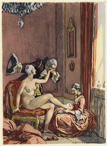 Illustratie voor memoires van Casanova (kleurenlitho)
