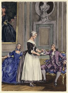 Illustratie voor memoires van Casanova (kleurenlitho)