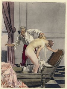 Illustratie voor memoires van Casanova (kleurenlitho)