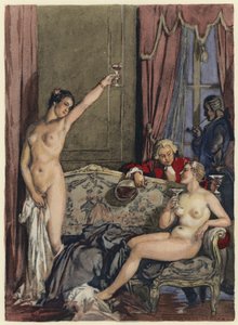 Illustratie voor memoires van Casanova (kleurenlitho)