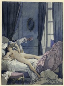 Illustratie voor memoires van Casanova (kleurenlitho)