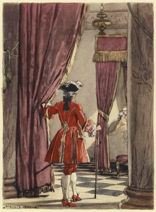 Illustratie voor memoires van Casanova (kleurenlitho) door Jules Marie Auguste Leroux
