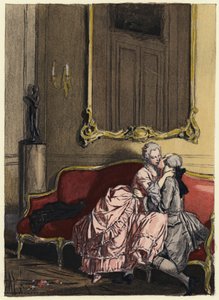 Illustratie voor memoires van Casanova (kleurenlitho)