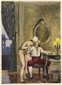 Illustratie voor memoires van Casanova (kleurenlitho)