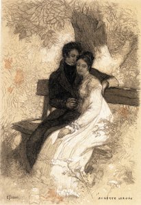 illustratie voor Eugenie Grandet door Auguste Leroux (prent)