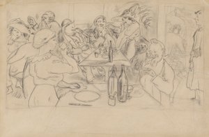 Café Scène door Jules Pascin