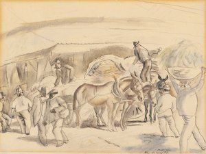 Oogsters, 1917 door Jules Pascin