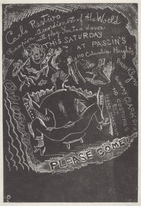 Zonder titel (Uitnodiging voor feest bij Jules Pascin) door Jules Pascin