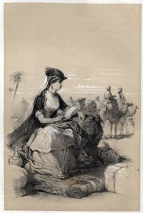 Portret van Lady Mary (Marie) Wortley Montagu (Wortley-Montagu) (26 mei 1689 - 21 augustus 1762), Britse schrijfster door Jules and Raunheim Hermann David
