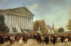 Het paleis van het wetgevend lichaam na zijn laatste zitting, proclamatie van de val van het Keizerrijk op 4 september