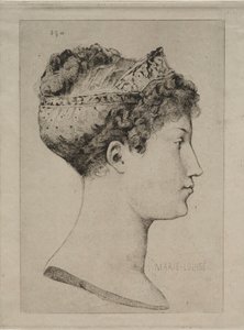 Marie Louise in Profiel, 1860