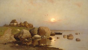 Een vissersdorp, 1892 door Juli Julievich Klever