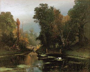 Overwoekerde vijver Gatchina park, 1878
