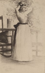 Portret van Miss Hoe, 1889 door Julian Alden Weir