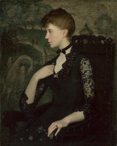 De zwarte kanten jurk (portret van de vrouw van de kunstenaar)