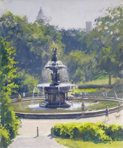 De Bethesda Fontein, Central Park, 1996 door Julian Barrow