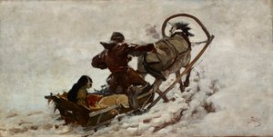 Honden bij een jacht, c.1886 door Julian Falat