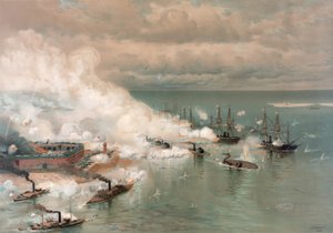 Slag bij Mobile Bay door Louis Prang (1824-1909) door Julian O. Davidson