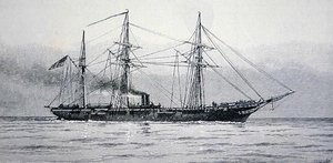 U.S. Sloep van oorlog "Kearsage" van de federale marine door Julian Oliver (after) Davidson
