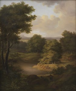 Eendenjacht in een bebost landschap door Julie Lütken