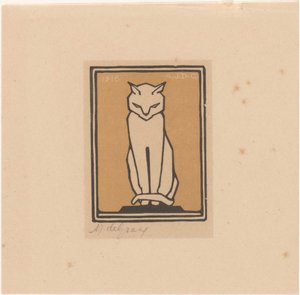Zittende kat door Julie de Graag (signed by artist)