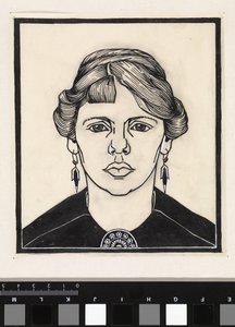 Portret van een vrouw, van voren door Julie de Graag