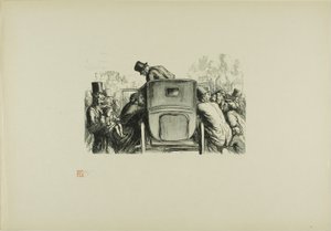Op de Wereldtentoonstelling: De bezoeker zal gemakkelijk elk vervoermiddel vinden om naar zijn hotel terug te keren door Julien Antoine Peulot
