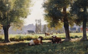Prairie in Arques-la Bataille, Normandië door Julien Dupre
