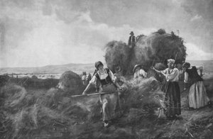 De oogsters, c1885 door Julien Dupre