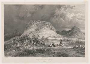 Ruïnes van het Kasteel van Artns bij Le Huelgoet, Bretagne door Julien Louis Jacottet