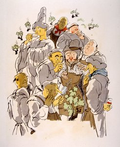 Humoristische wijnillustratie 1946. Illustratie door Julien Pavil door Julien Pavil