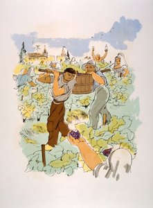 Humoristische wijnillustratie 1946