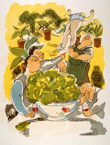 Humoristische wijnillustratie 1946