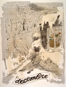 Humoristische wijnillustratie 1946 door Julien Pavil