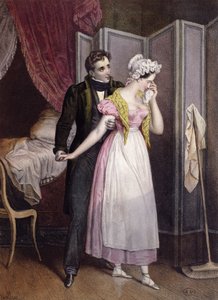 Le Maitre et la Bonne, ca. 1830-40 door Julien Vallou de Villeneuve