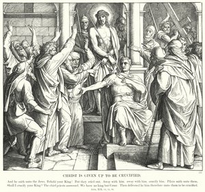 Christus wordt overgeleverd om gekruisigd te worden