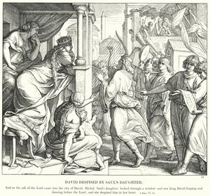 David Veracht door Sauls Dochter door Julius (after) Schnorr von Carolsfeld