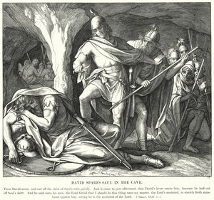 David Spaart Saul in de Grot (gravure)