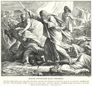 Elia Overtuigt de Profeten van Baäl door Julius (after) Schnorr von Carolsfeld