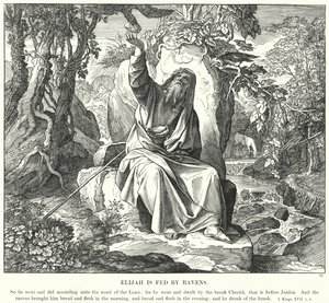 Elia wordt Gevoed door Raven door Julius (after) Schnorr von Carolsfeld