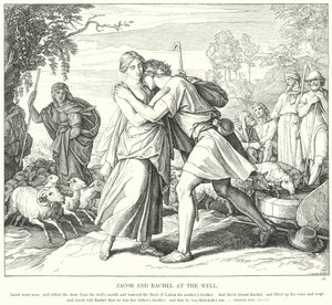 Jacob en Rachel bij de Bron door Julius (after) Schnorr von Carolsfeld