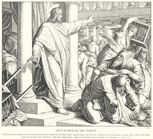 Jezus Reinigd de Tempel door Julius (after) Schnorr von Carolsfeld