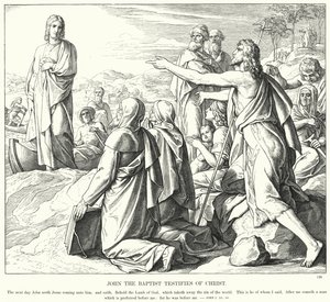 Johannes de Doper Getuigt van Christus door Julius (after) Schnorr von Carolsfeld