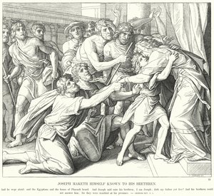 Jozef Maakt zich Bekend aan zijn Broers (gravure) door Julius (after) Schnorr von Carolsfeld