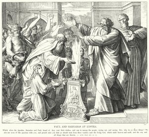 Paulus en Barnabas in Lystra