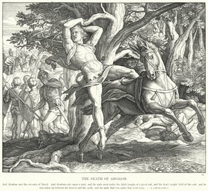 De Dood van Absalom (gravure) door Julius (after) Schnorr von Carolsfeld