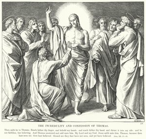 De Ongeloof en Bekentenis van Thomas door Julius (after) Schnorr von Carolsfeld