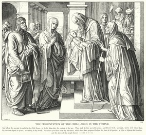 De Presentatie van het Kind Jezus in de Tempel (gravure)