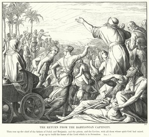 De Terugkeer uit de Babylonische Ballingschap (gravure)