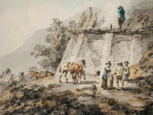 Een Kalkoven door Julius Caesar Ibbetson